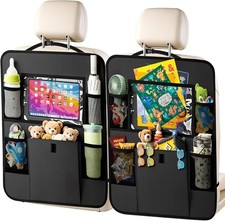 Car Backseat Organizer With Tablet Holder 6 Storage Pockets Seat Back Protector