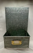 Target Galvanized WELCOME Wall Planter Organizer Farmhouse Rustic Home Decor