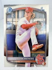2025 Bowman #BCP-25 Quinn Mathews Chrome Prospects St. Louis Cardinals 1st