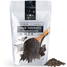 Black Tellicherry Peppercorns for Grinder Packed in the USA - Steam Sterilized K
