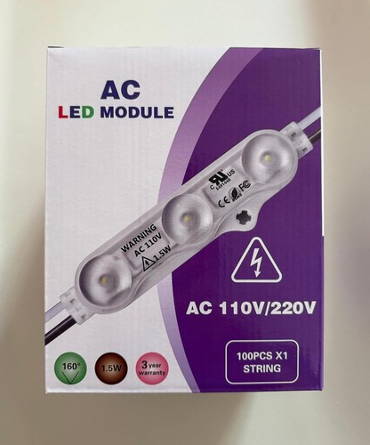 110V AC LED Module 6500k 1.5W 150 Lumens IP67 Waterproof 160deg Beam ...