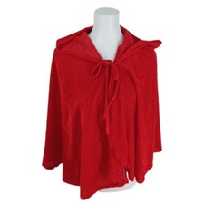 maxToonrain Rotkäppchen-Umhang für Damen, roter Umhang mit Kapuze, Samt, Hallowe