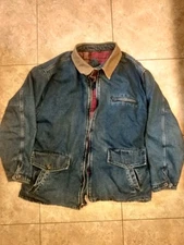 Vintage Urban Equipment  Country Men's Large Denim Jacket Heavy Distressed