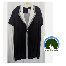 Vtg PERCEPTIONS IRENE B Black Layered Midi Dress Size 22W C1 Retro Office