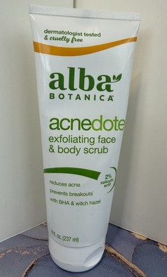 Alba Botanica Acnedote Exfoliating Face & Body Scrub 8 fl oz Sealed Exp: 2027