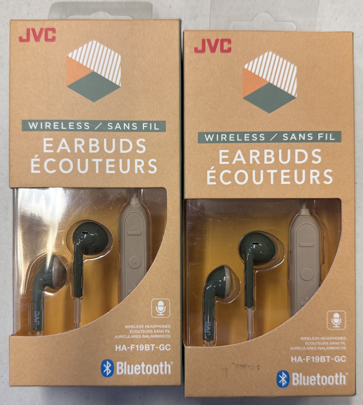2/$22.99 JVC "Wireless Earbuds" Khaki + Beige (HA-F19BT-GC)(154)