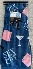 HBO Sex And The City 50" x 70" Blue Plush Throw Blanket Pumps Ring Martini NEW