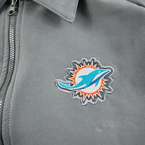 Nike Miami Dolphins Jacket Gray On Field Apparel Logo Print Shirt Mens Medium - Picture 4 of 10