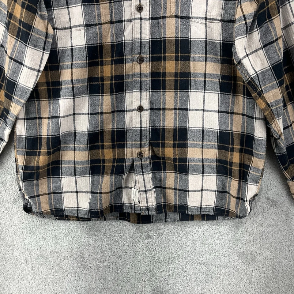Camisa Woolrich Hombre Mediana Multicolor Franela a Cuadros Algodón Orgánico Bolsillos Campamento Foto 4 de 4