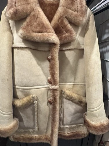 Vintage 1970s Stratojac Shearling Sheepskin Rancher Coat Men’s 42 Western USA image 7