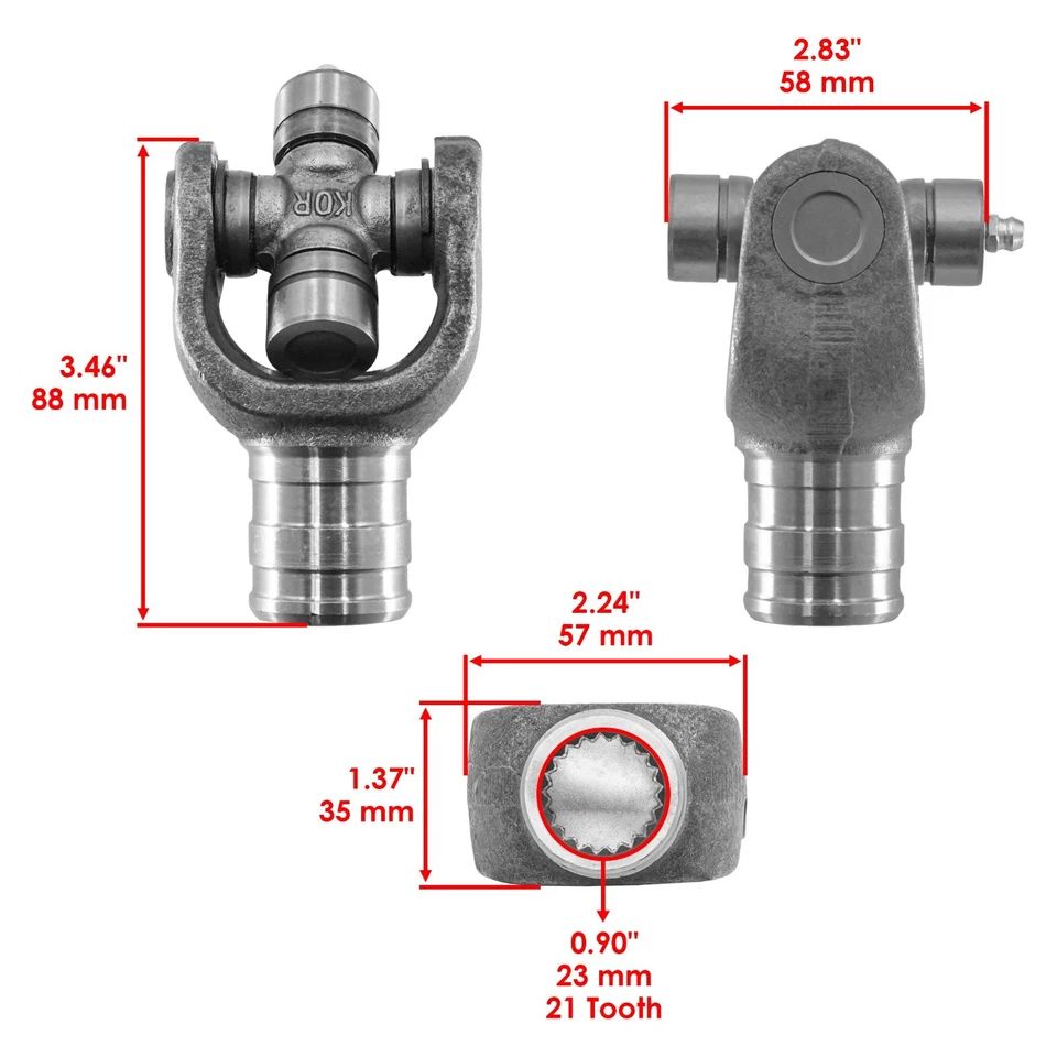 Yugo de eje de transmisión trasero con junta en U para Yamaha Kodiak 400 2X4 4X4 YFM400 2000-2004 Foto 2 de 4