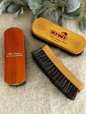 Lot Of 3 100 Horsehair Bristle Brushes Kiwi All American Made In USA