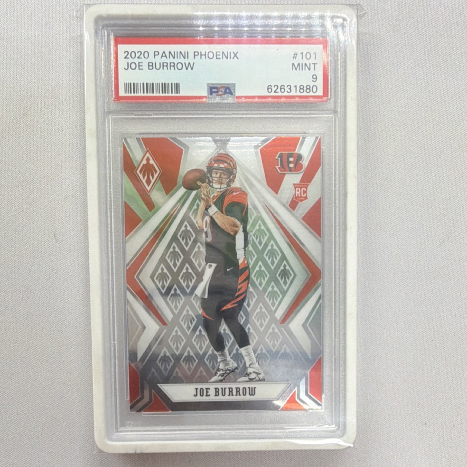 Panini 2020 Phoenix Rookie Joe Burrow #101 PSA 9 Bengals NFL Football Card