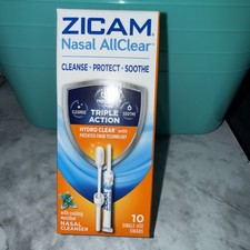 Zicam Nasal AllClear Triple Action Cleanser 10 Swabs Cleanse Protect Soothe
