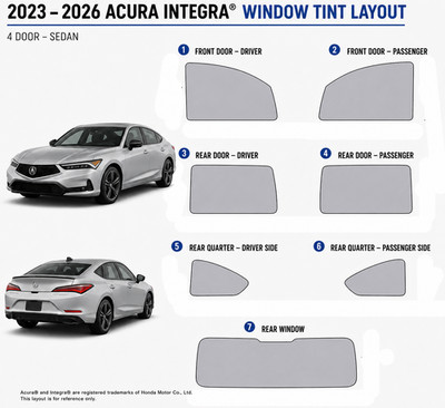 2023 - 2026 ACURA INTEGRA LUXURY 2HD OPTICAL 5% OR 15% NANO CERAMIC WINDOW TINT