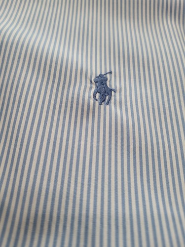 Camisa de vestir Polo Ralph Lauren para hombre 4xl 21 34/35 Yarmouth a rayas ajuste de pony #1 - Imagen 2 de 9