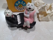 Clay Art Salt And Pepper Shakers 1996 #7474 TORCH SONG