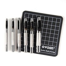 OWDEN 6 Pcs Leather Hollow Hole Punch Set with a Cutting Mat 1/8"-5/16" 1