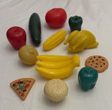 Pretend Play Plastic Food Misc Lot 12-pc Veggies Fruit Cookie More VG Quality
