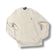 Vintage Cream V Neck Ralph Lauren Sweater