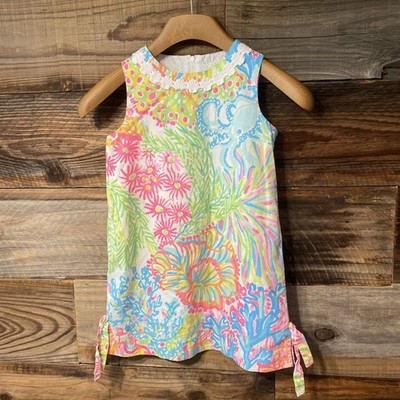 Lilly Pulitzer Little Lilly Classic Shift Dress Lovers Coral Size 7 $78