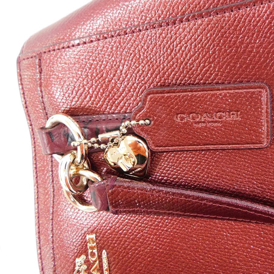 Coach Small 2-Way Bag Leather Python Pattern Bord… - image 9