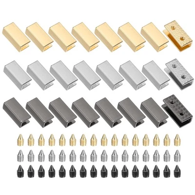 24Pcs Embouts de Ceinture avec Vis, 0.3" Or Clair/Chrome/Noir, pour Ceinture - Photo 1/4