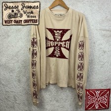 Vintage Jesse James Work Y2K West Coast Choppers Tan Waffle Thermal Shirt 2XL