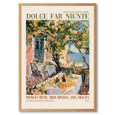 Vintage Italy Canvas Wall Art Dolce Far Niente Quote Lemon Tree Patio Poster ...