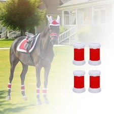 4x Horse Leg Wraps Fly Leg Boots Xmas Warmer Leg Guard Horse Leg Protection for