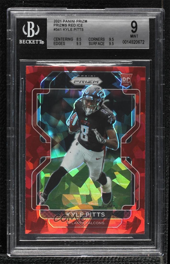 2021 Panini Prizm Red Ice Kyle Pitts #341 BGS 9 MINT Rookie RC 15ik
