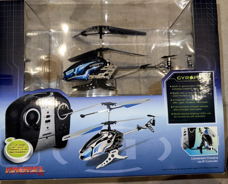 PROPEL GYROPTER 3 CHANNEL IR GYRO HELICOPTER, NEW In Box - Image 2 of 2