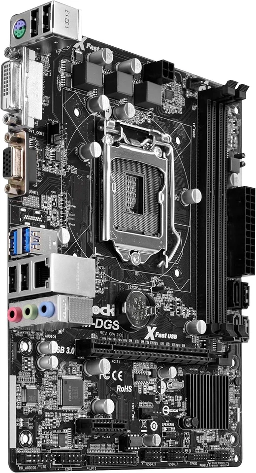 SCHEDA MADRE SOCKET 1150 ASROCK H81M-DGS + CPU PENTIUM G3450 + 4 GB DDR3 CON DIS - Immagine 3 di 4