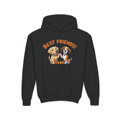 Best Friends 4ver Youth Hooded Sweatshirt, Dog Lover Gift, Cute Pet, Hoodie - Picture 6 of 17