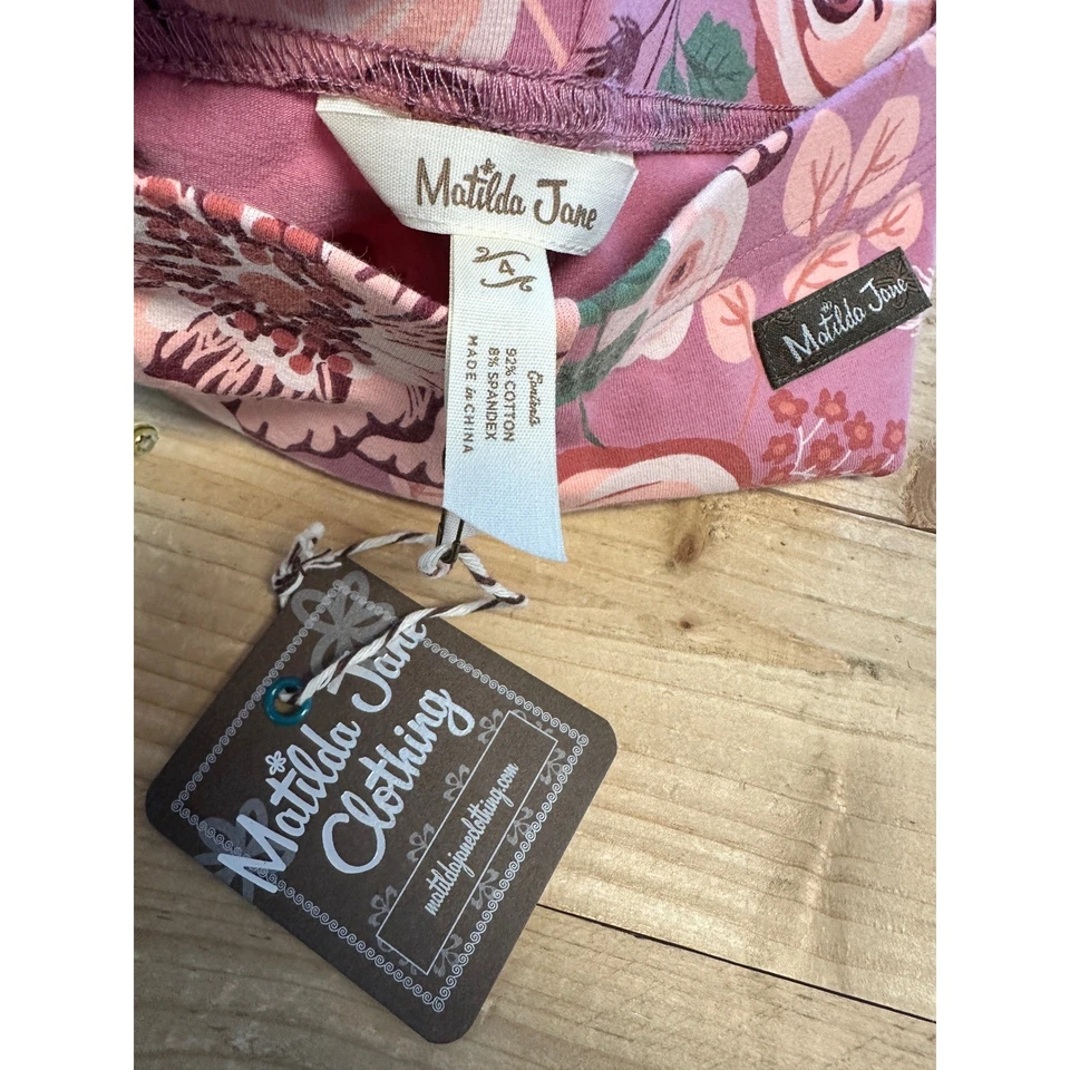 Leggings Florales Matilda Jane Niñas Nuevos con Etiquetas Púrpura Rosa Rosas Flores 4 Foto 2 de 2