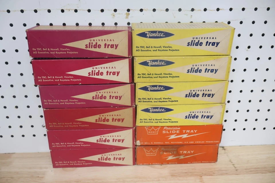 Bonito lote x3 bandejas de diapositivas vintage TDC Yankee Sawyers Selectray Se adapta a 30 diapositivas de 35mm Foto 3 de 4