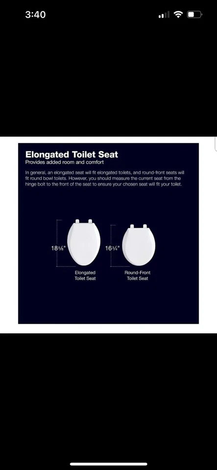 Asiento de inodoro térmico NUEVO KOHLER 10349-0 PureWarmth aplicación alargada de cierre silencioso Foto 2 de 4