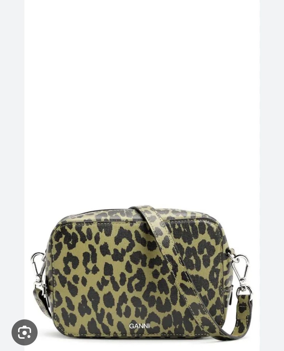 GANNILeopard Print Leather Camera Bag Green | eBay
