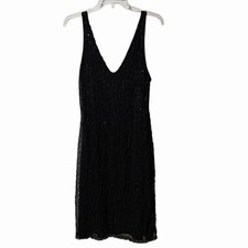 Ralph Lauren little black dress large sequin Vintage Vamp Fairy Grunge Y2K Retro