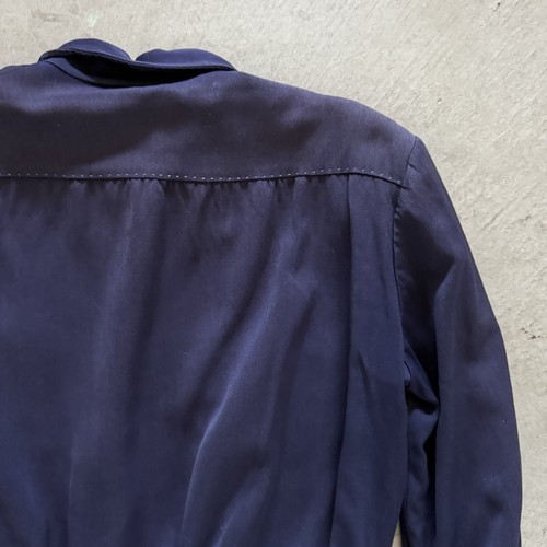 VINTAGE 1950s GABARDINE RICKY JACKET ROCKABILLY DARK BLUE SIZE M/L - Picture 15 of 17
