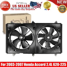 Radiator Condenser Cooling Fan Assembly For Honda Accord EX LX DX 2.4L 2003-2007