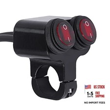 Waterproof Motorcycle ATV 7/8  Light Bar Switch  Handlebar Double head A red