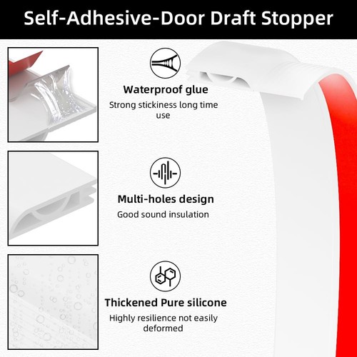 Door Draft Stopper for Bottom of Door Adjustable Weather Stripping Door Seal ... - Picture 2 of 9