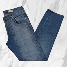 JECKERSON Jeans Uomo Cuciture Gialle Toppe Chiari Taglia 33 / Tra 46 e 48 ITA