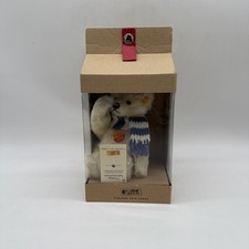 Steiff Winter Bear Original Blue Striped Hat Scarf Tags Germany 028205 w/ Box
