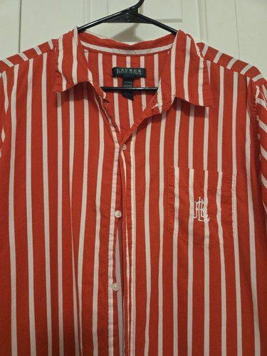 Lauren Ralph Lauren Womens Red And White Striped Button Down Shirt Dress XL - Picture 3 of 8