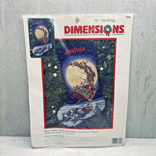 Dimensions Counted Cross Stitch Here Comes Santa 16" Stocking 8492 Vintage 1996