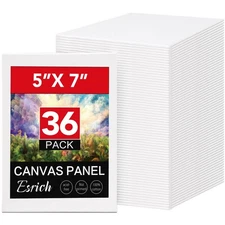 36 Pack 5x7 Small Canvas Boards for Painting, Primed Acid-Free Cotton Mini Ca...