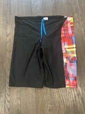 Mens Speedo Pro LT Shiny Spandex Jammers Compression Shorts swimsuit Black 38