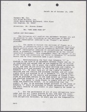 GEORGE CLOONEY - DOCUMENT SIGNED 10/10/1989